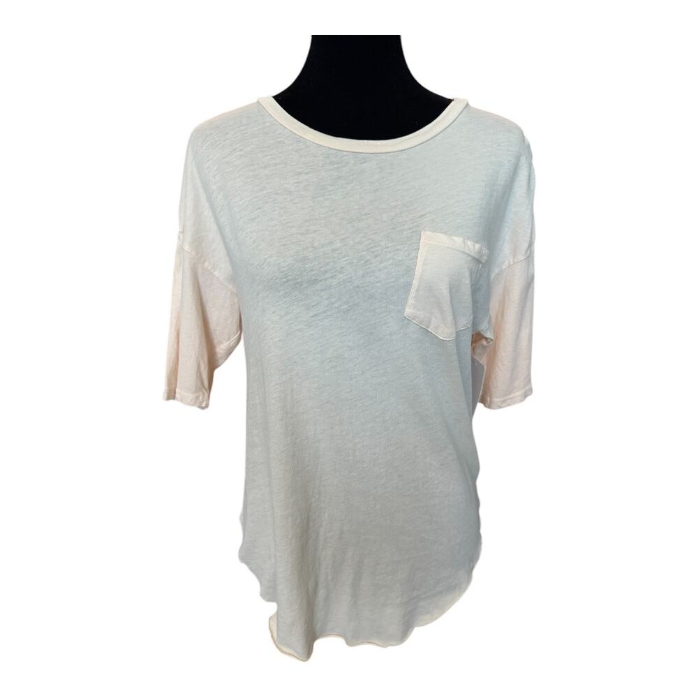 New ~ TREASURE & BOND NORDSTROM ~100% Cotton Beige Short Sleeve T-Shirt Size S